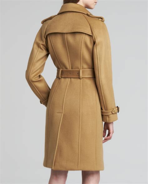 Burberry Prorsum Long Cashmere Snap Coat, Mid Camel